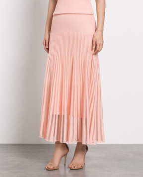 Fendi Pink midi skirt with translucent inserts FZQ657AJFH