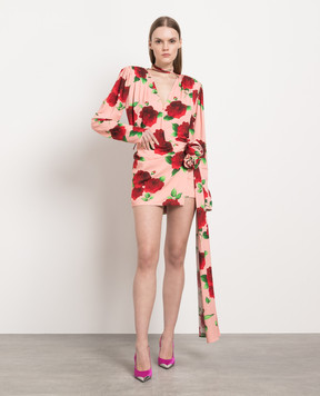 Magda Butrym Pink skirt with a smell with a floral print 189423