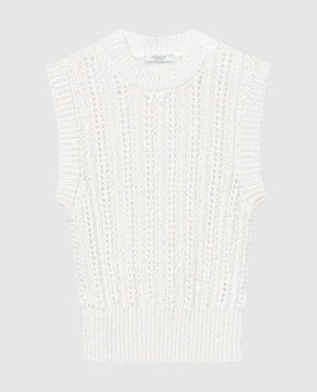 Peserico White openwork top with sequins S98122F059110B