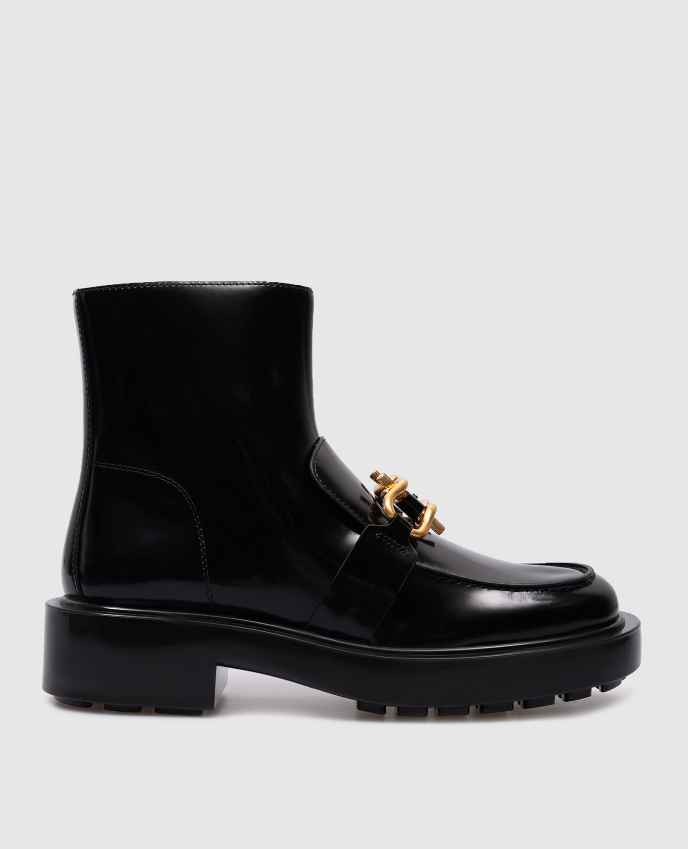 

Monsieur black leather boots with metal decoration Bottega Veneta