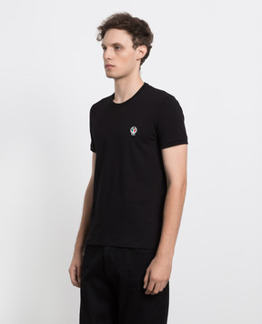 Dolce&Gabbana Black T-shirt with logo embroidery M8C03JFUECG
