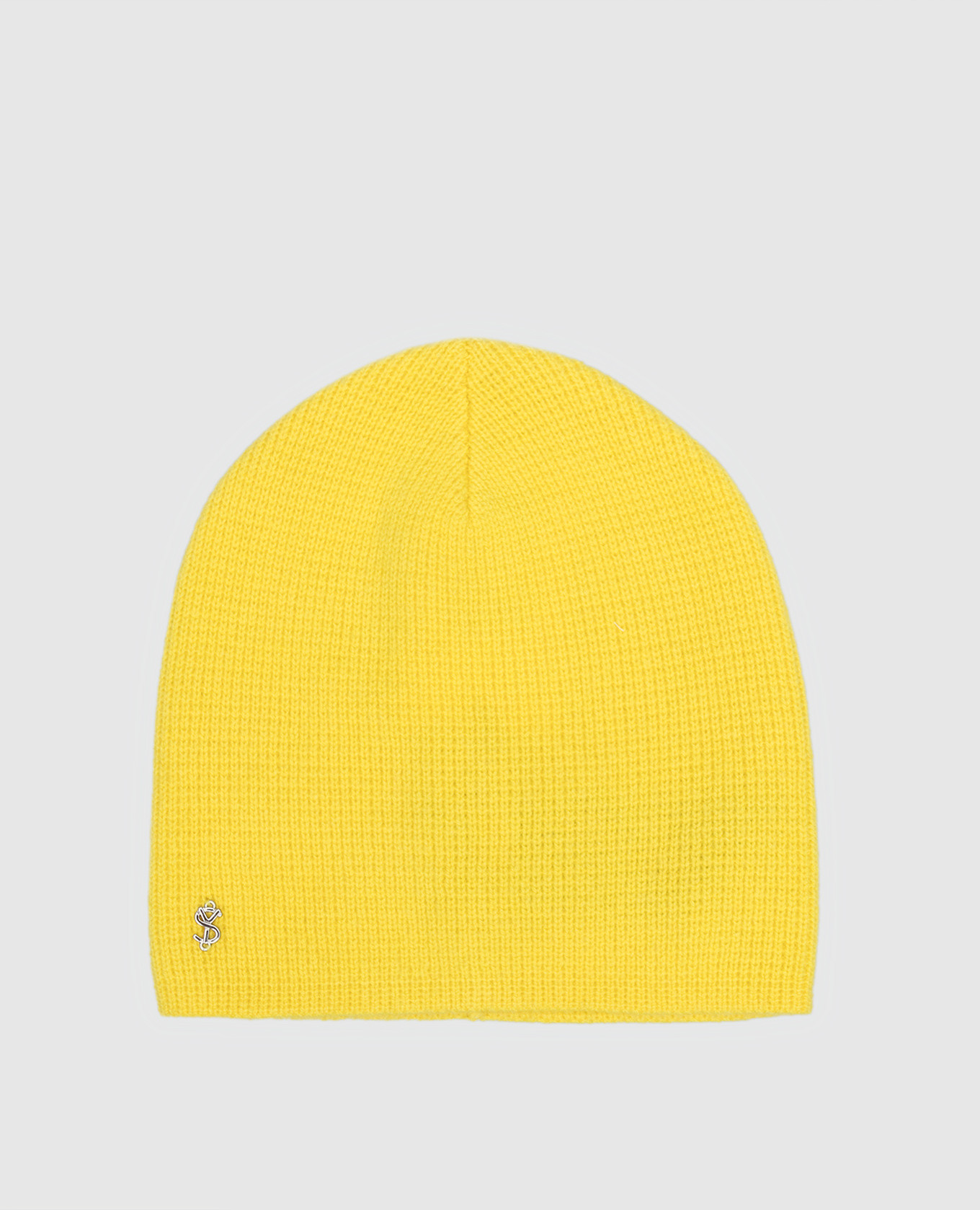 Yellow cap made of wool and cashmere yves salomon