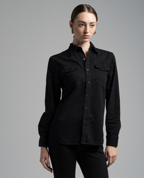 WARDROBE.NYC Black shirt with a figured bottom W1013PC