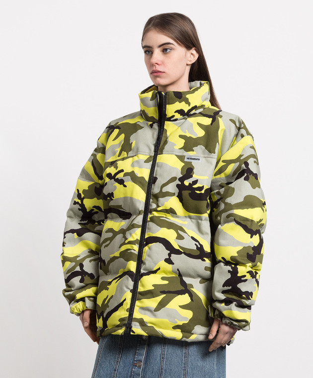 Yellow camo puffer jacket hotsell