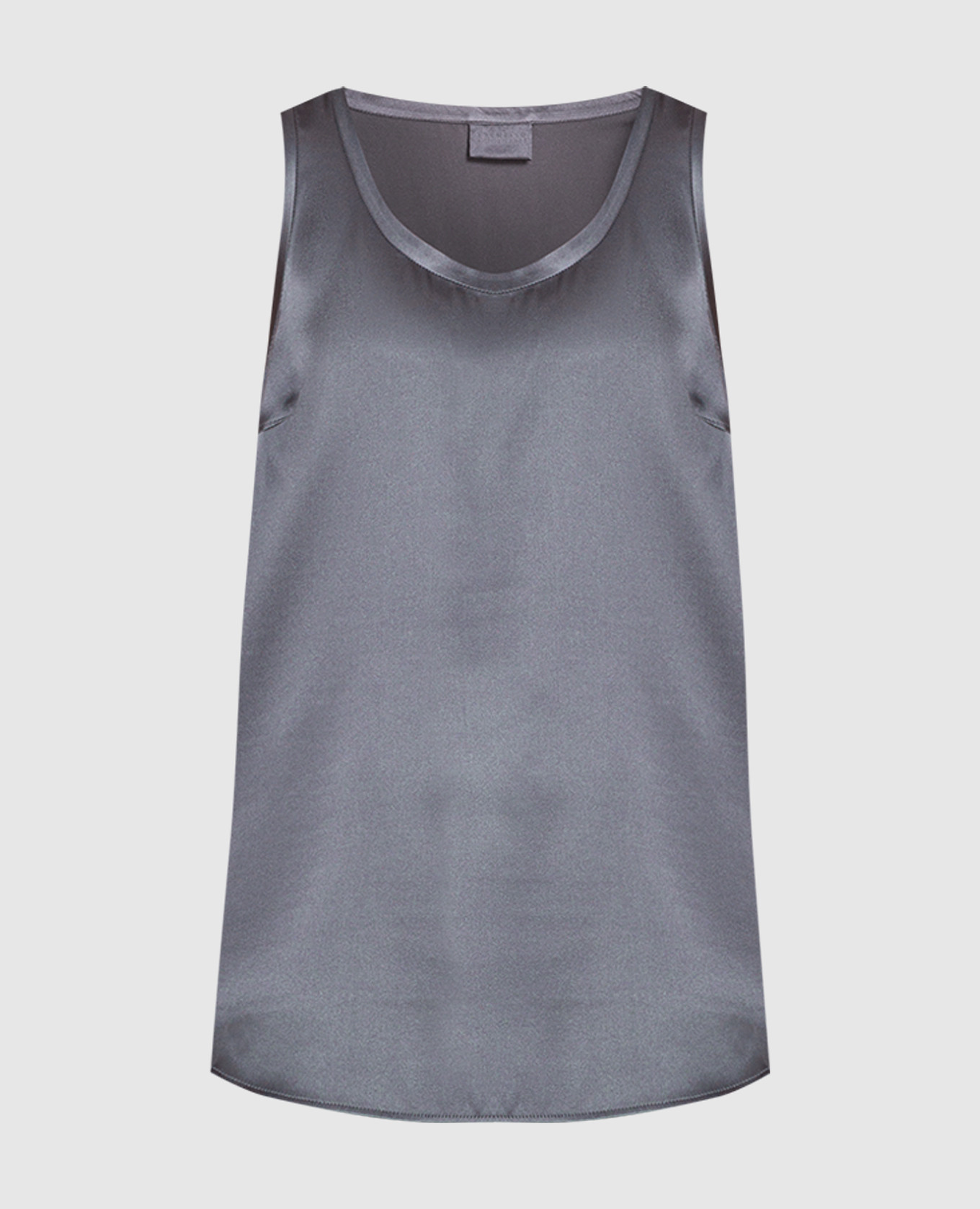 

Charcoal silk top with scalloped hem Brunello Cucinelli, Grey