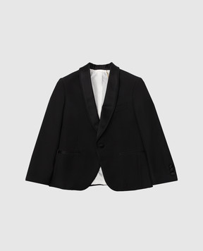 Stefano Ricci Children's black wool jacket Y2SF37S940W808jack