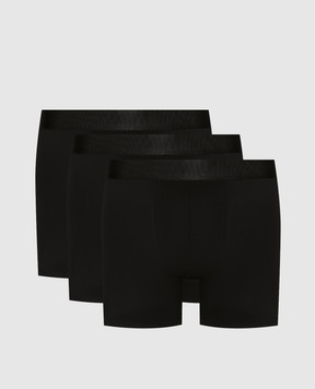 CDLP Black boxer briefs set with textured logo MUW002011723