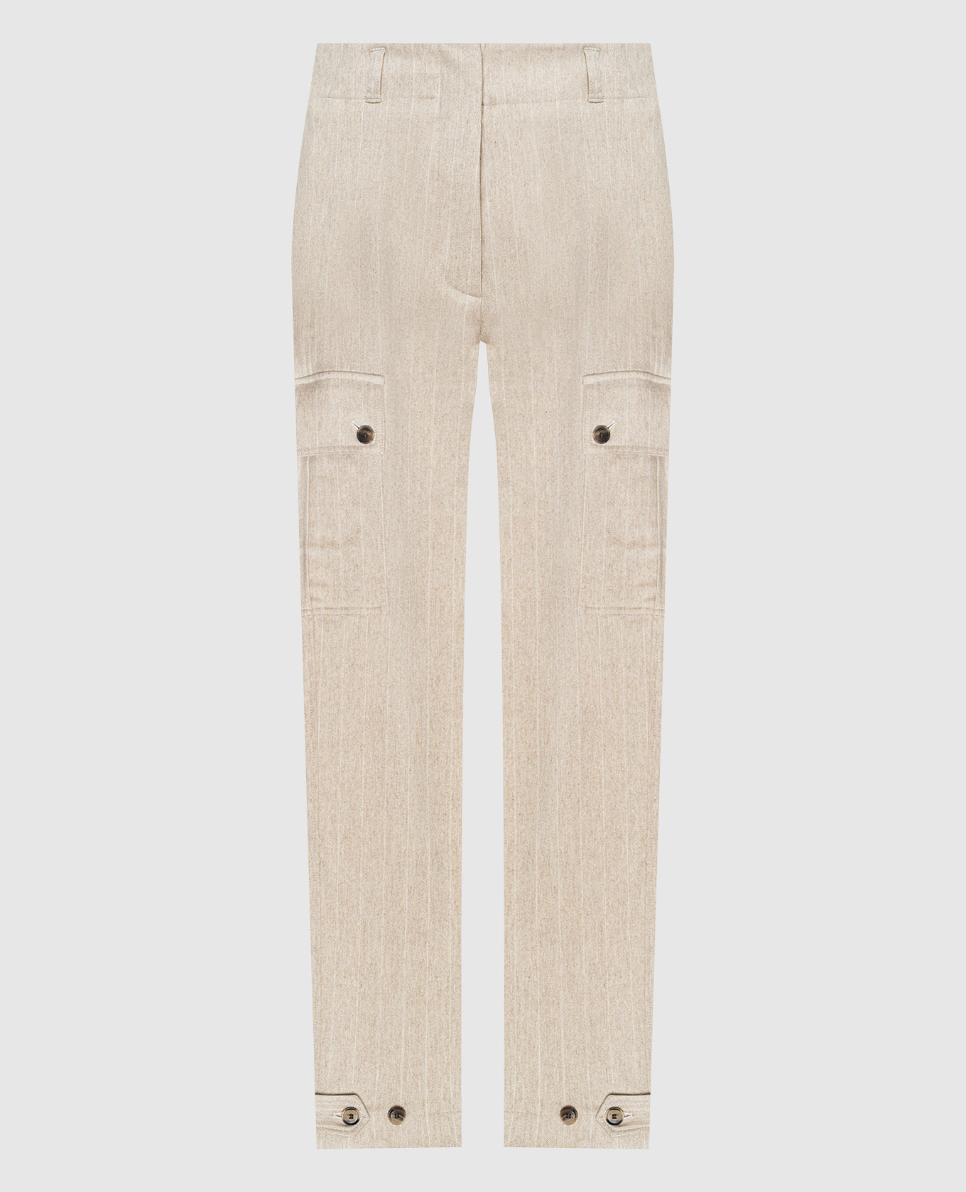 

Beige striped cargo pants Kiton