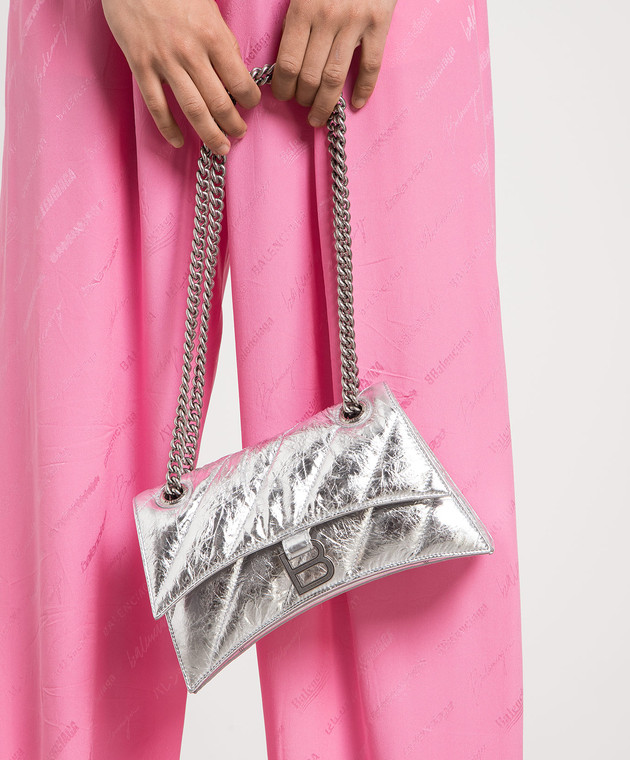 Balenciaga - Crush silver logo leather messenger bag 716351210IW