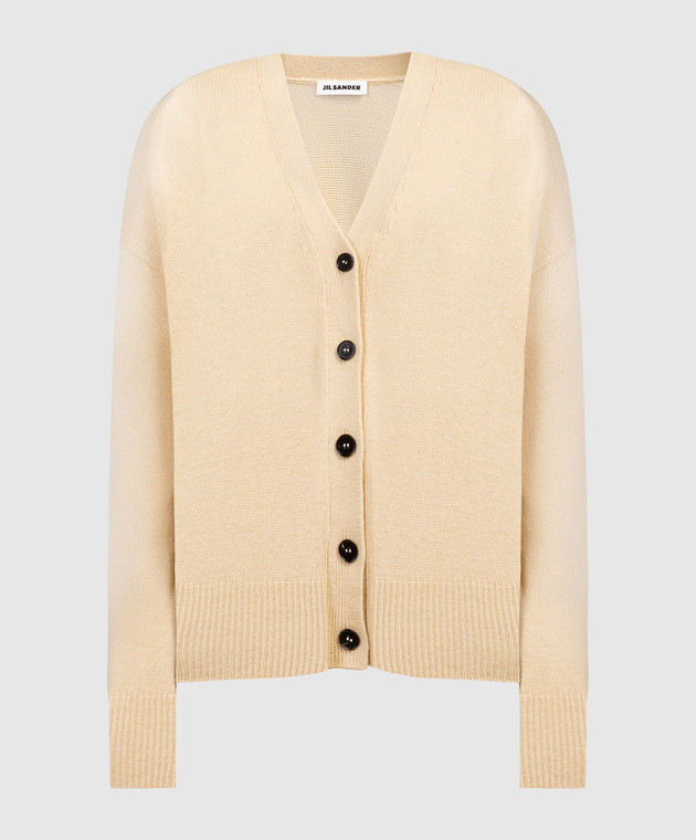 Jil Sander - Yellow cashmere cardigan J02HP0009J13206 - shop with