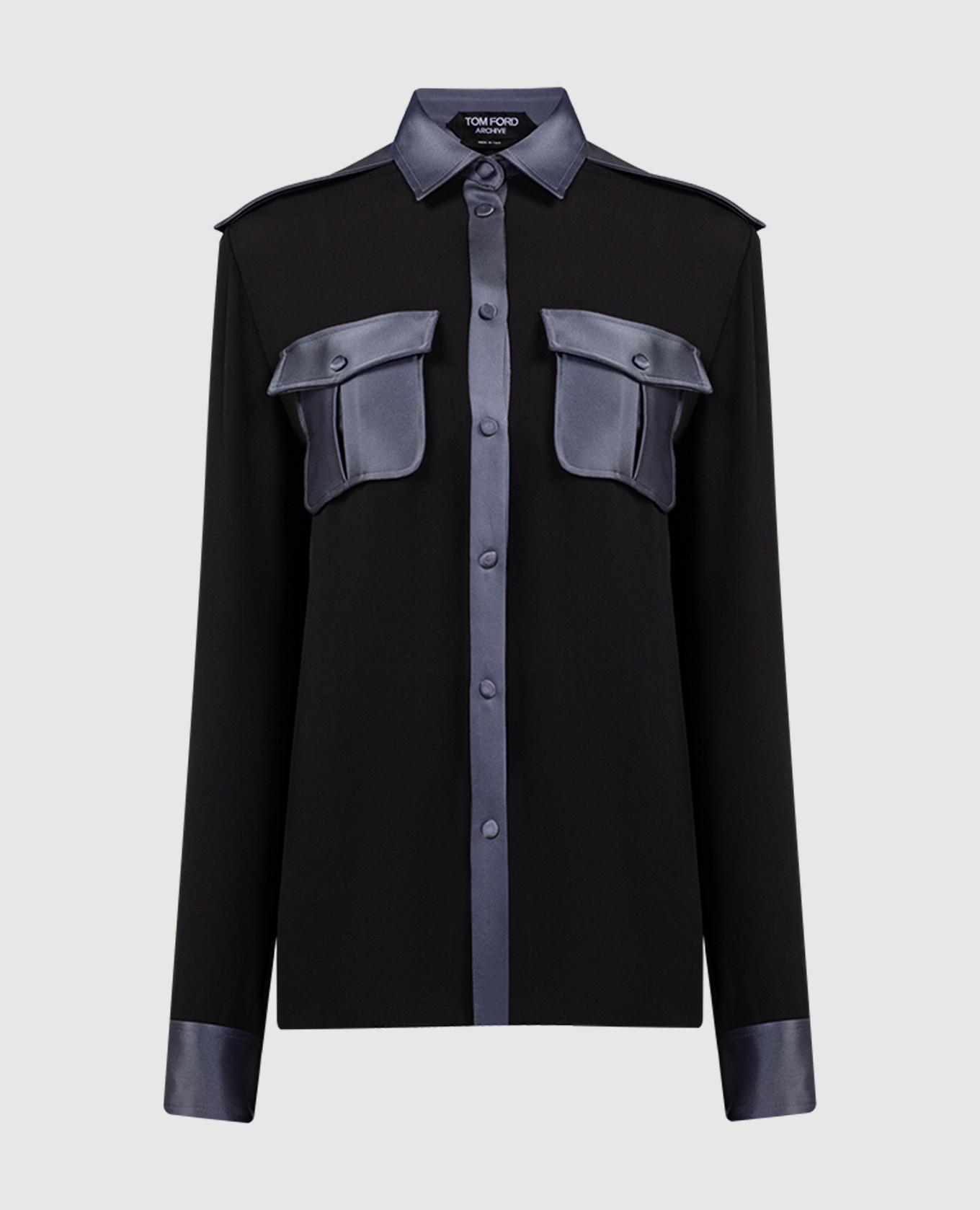 

Black combined silk blouse Tom Ford
