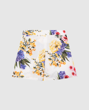 Dolce&Gabbana Children's white shorts-skirt in GARDEN print L53Q22HS5Q5812+