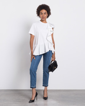 Alexander McQueen Blue jeans with logo patch 757110QMACH