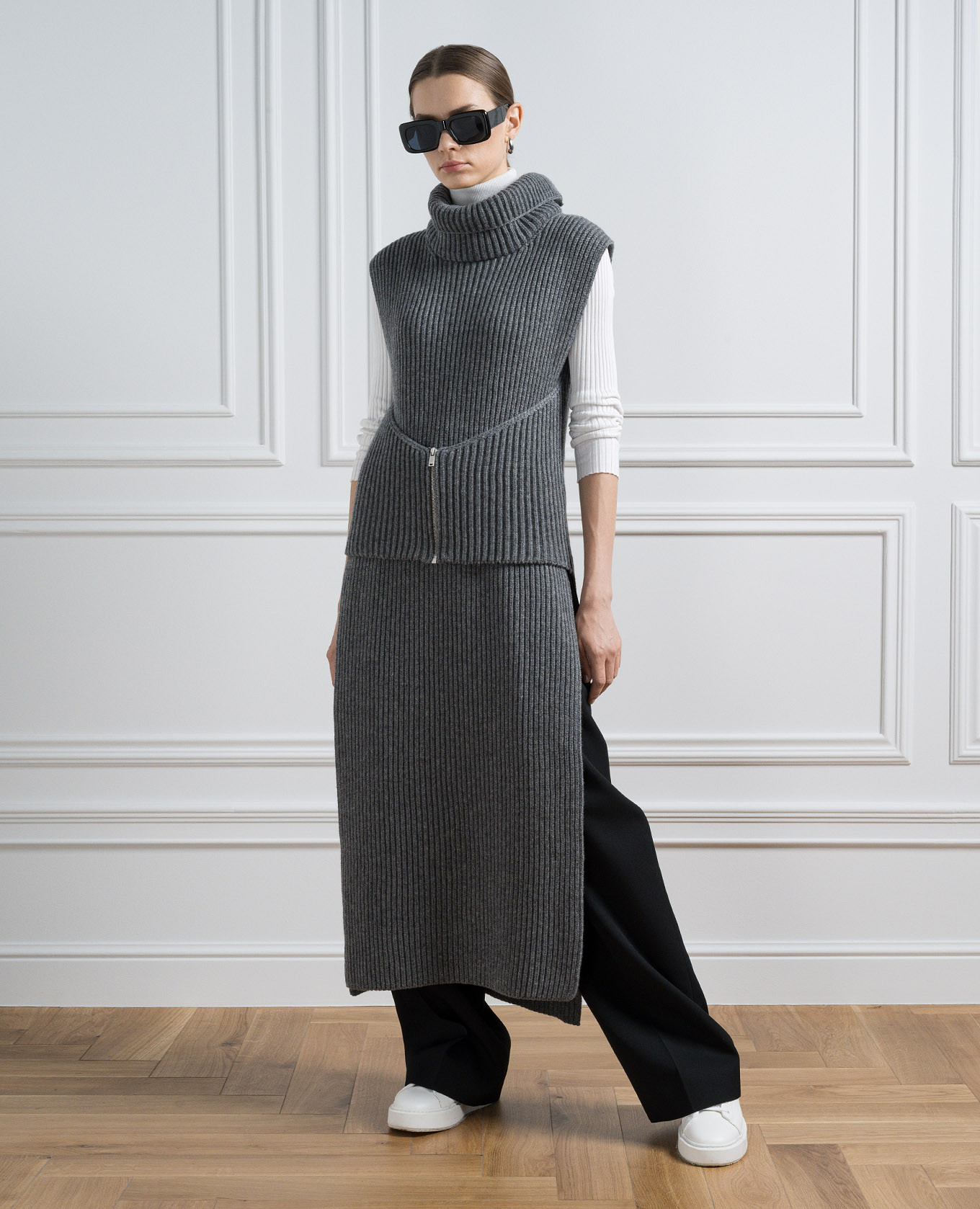 Gray dress made of wool with a scar Jil Sander 3