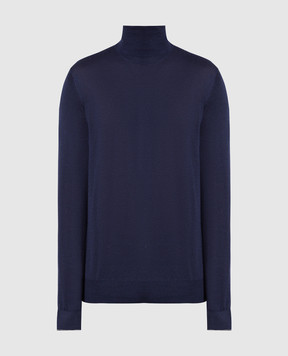 Brunello Cucinelli Navy blue cashmere and silk golf M2300103