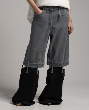 The Attico Gray jeans with cutouts 242WCP157D067