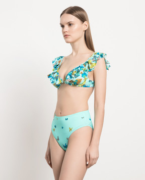 Vilebrequin Blue bodice from Lizzy Swimwear in a frilled print LZZC3H33