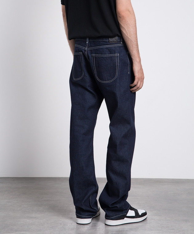 Off-White - Blue jeans with logo OMYA180F23DEN001 - shop with 