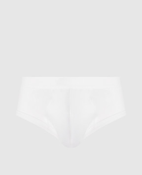Zimmerli Sea Island Logo Briefs in White 2861444