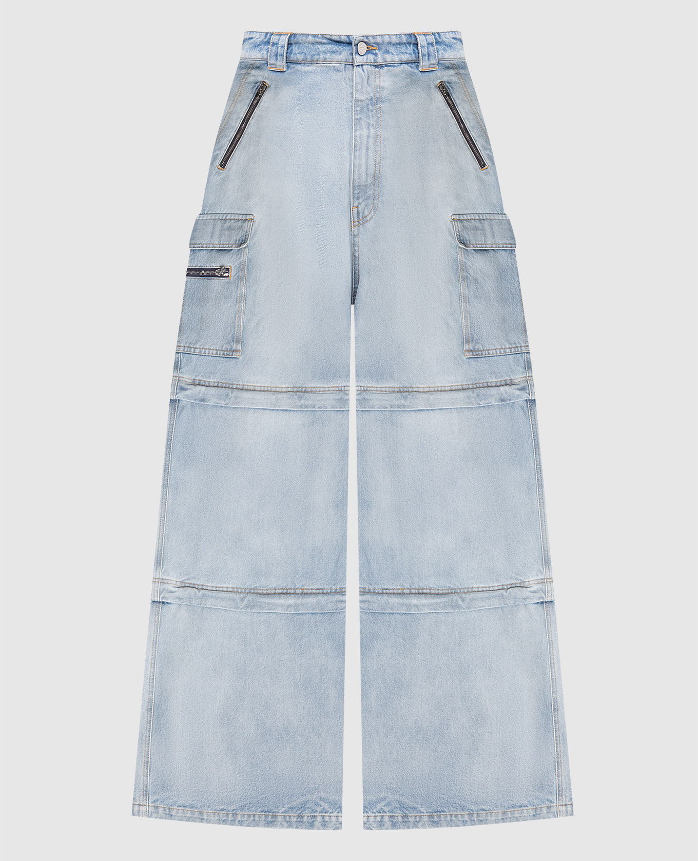 

Blue cargo jeans with logo patch Vetements, Light blue