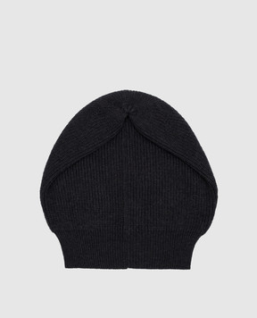 Peserico Blue cap made of wool, silk and cashmere with a monil chain S36151F12K09018