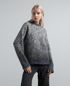 Off-White Gray patterned sweater OWHE100F23KNI001