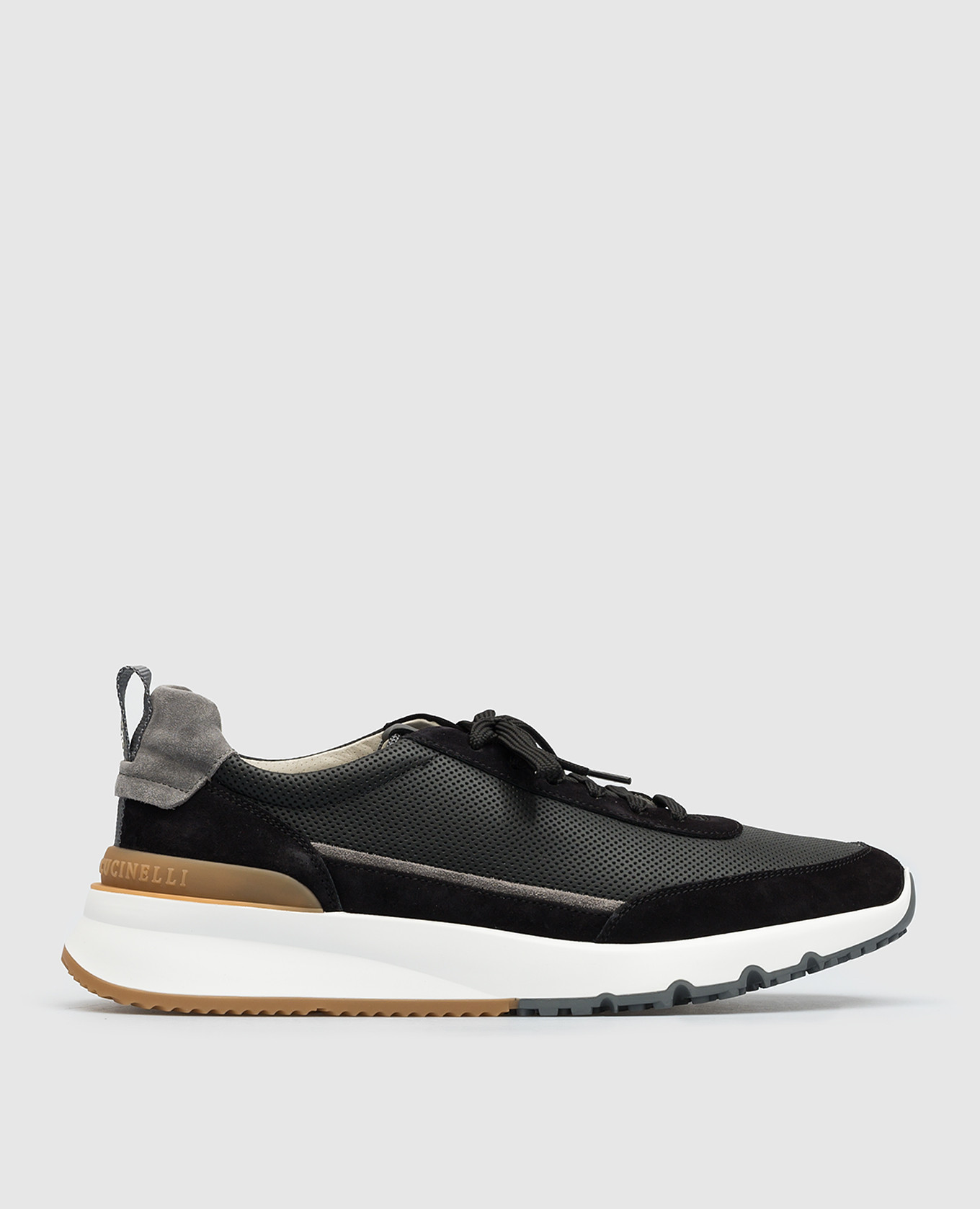 Black combination sneakers with logo brunello cucinelli