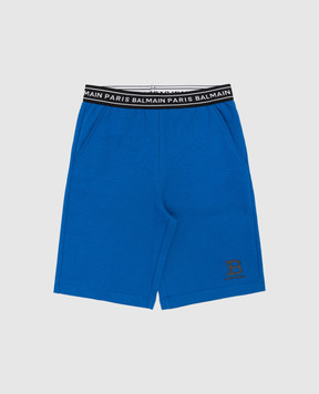 Balmain Children's blue shorts with a logo BS6S59Z0001410