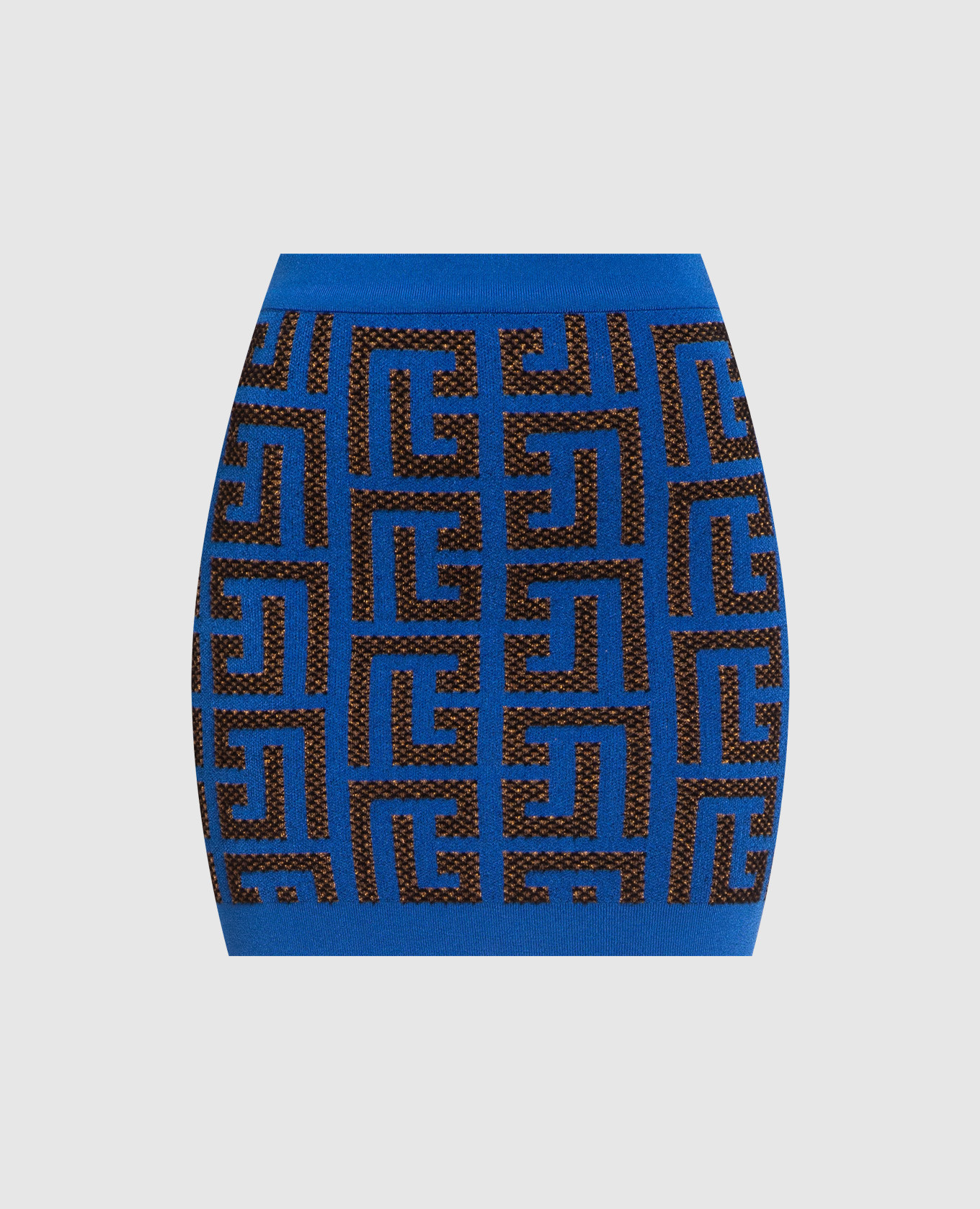 

Blue skirt with a monogram pattern Balmain