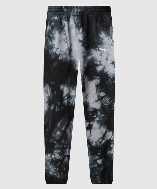 Off White Black tie dye joggers with logo print OMCH029F22FLE009 buy with Czech Republic delivery at Symbol