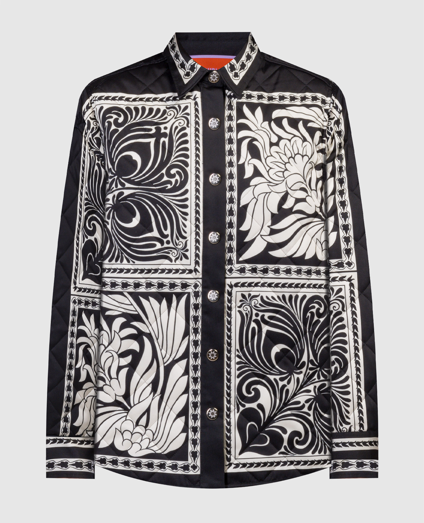 

Black quilted Iris jacket in floral print La DoubleJ