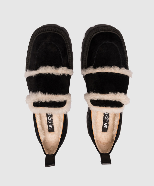 Sergio Rossi Loafers in Black Suede Sergio Rossi Mermaid Loafers | Black | FARFETCH main image 3