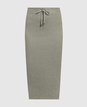 Brunello Cucinelli Green striped skirt with lurex M41822999