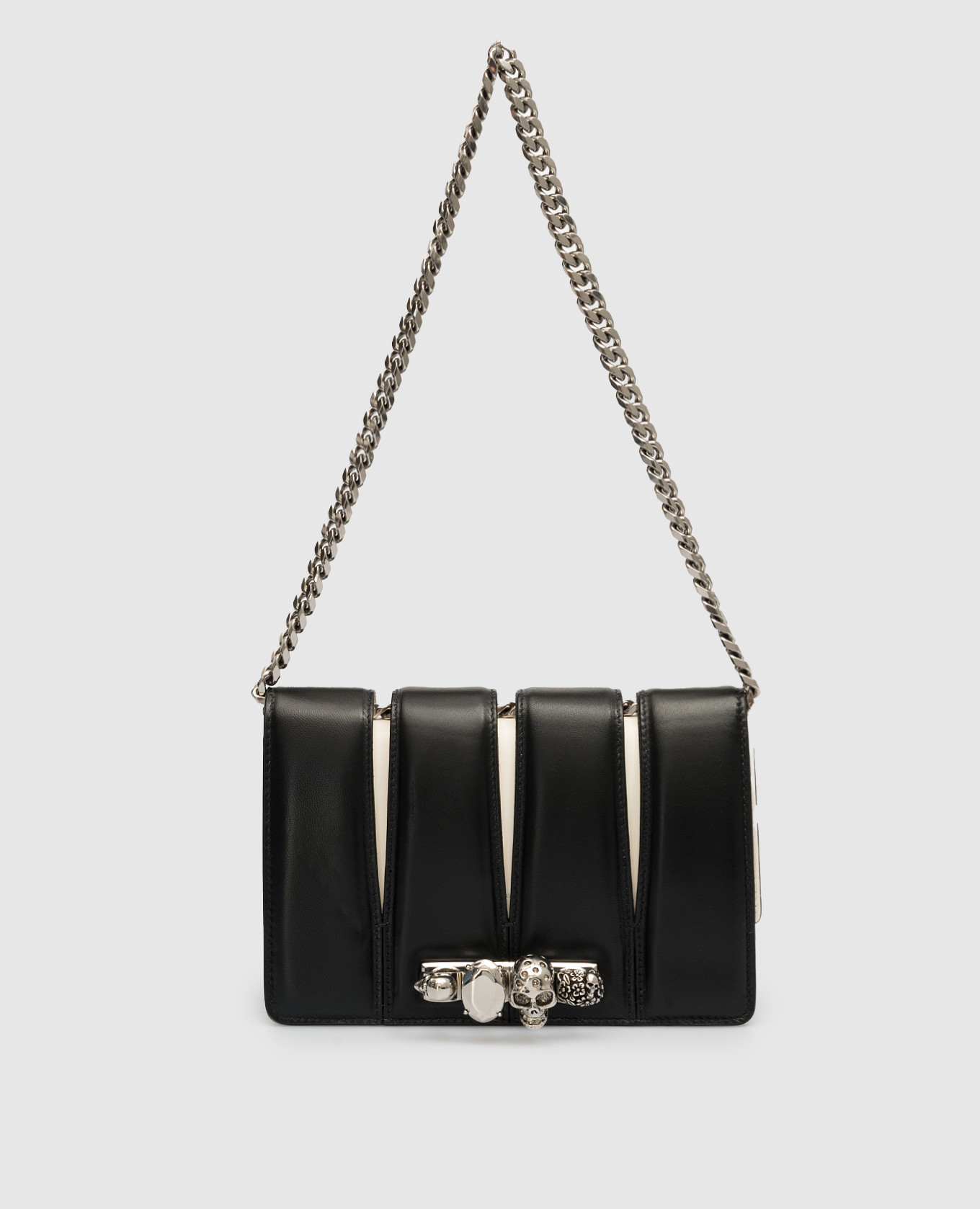 トートバッグ ALEXANDER MCQUEEN Women Messenger Bags 731136DYTAB1000 Black Alexander McQueen - Full-Grain Leather Messenger Bag - Black