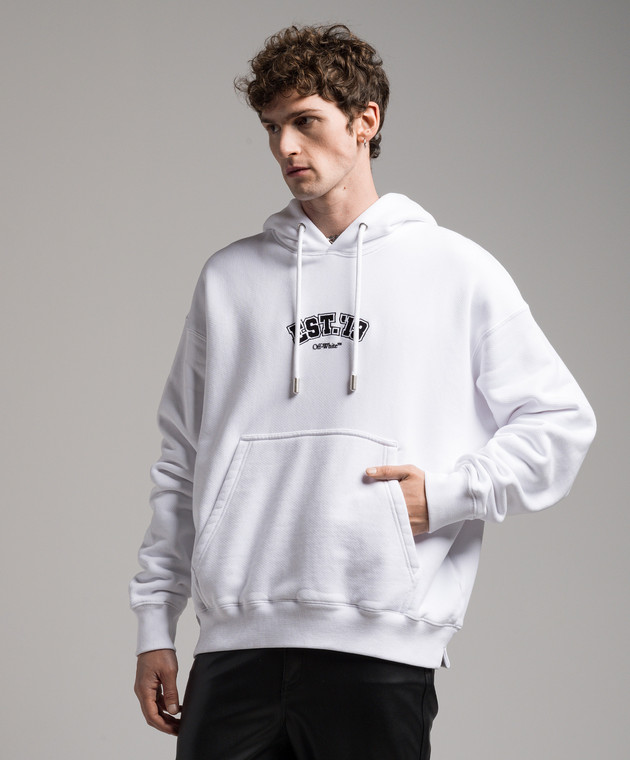 Off white logo print hoodie online