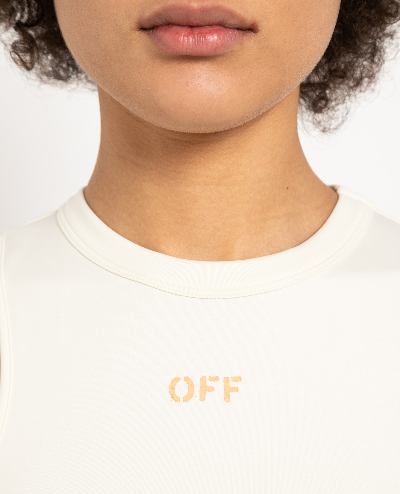 Beige mini dress with logo Off-White 5