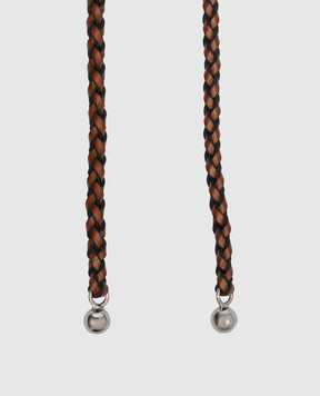 Etro Crown Me brown leather braided belt P1N6857614