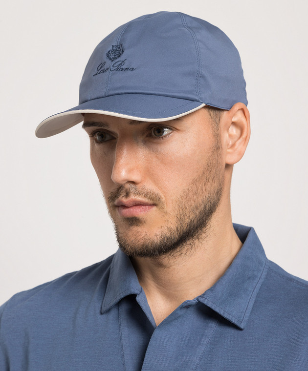 Loro Piana Blue cap with logo embroidery FAB1977 buy with Hungary delivery at Symbol