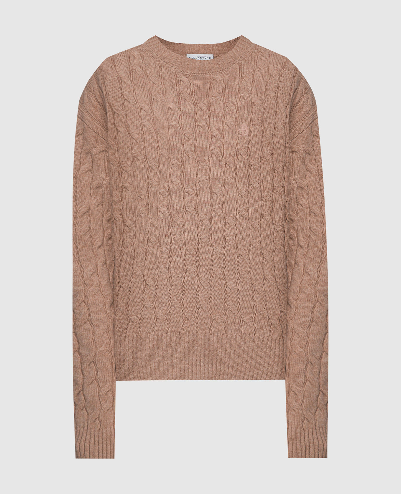 Brown sweater made of wool in a textured pattern ballantyne