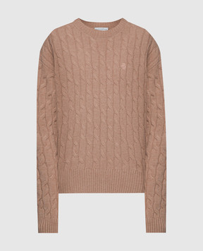Ballantyne Brown sweater made of wool in a textured pattern B1P6697W106