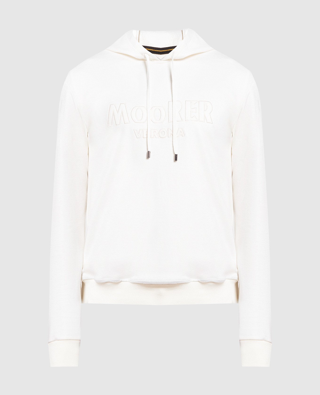 

White wool jumper with logo embroidery MooRER
