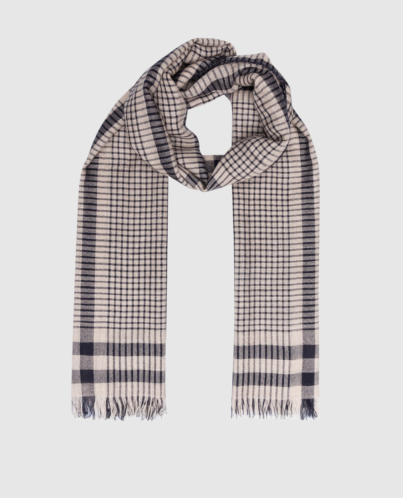 

Checked cashmere and silk scarf Brunello Cucinelli, Бежевый