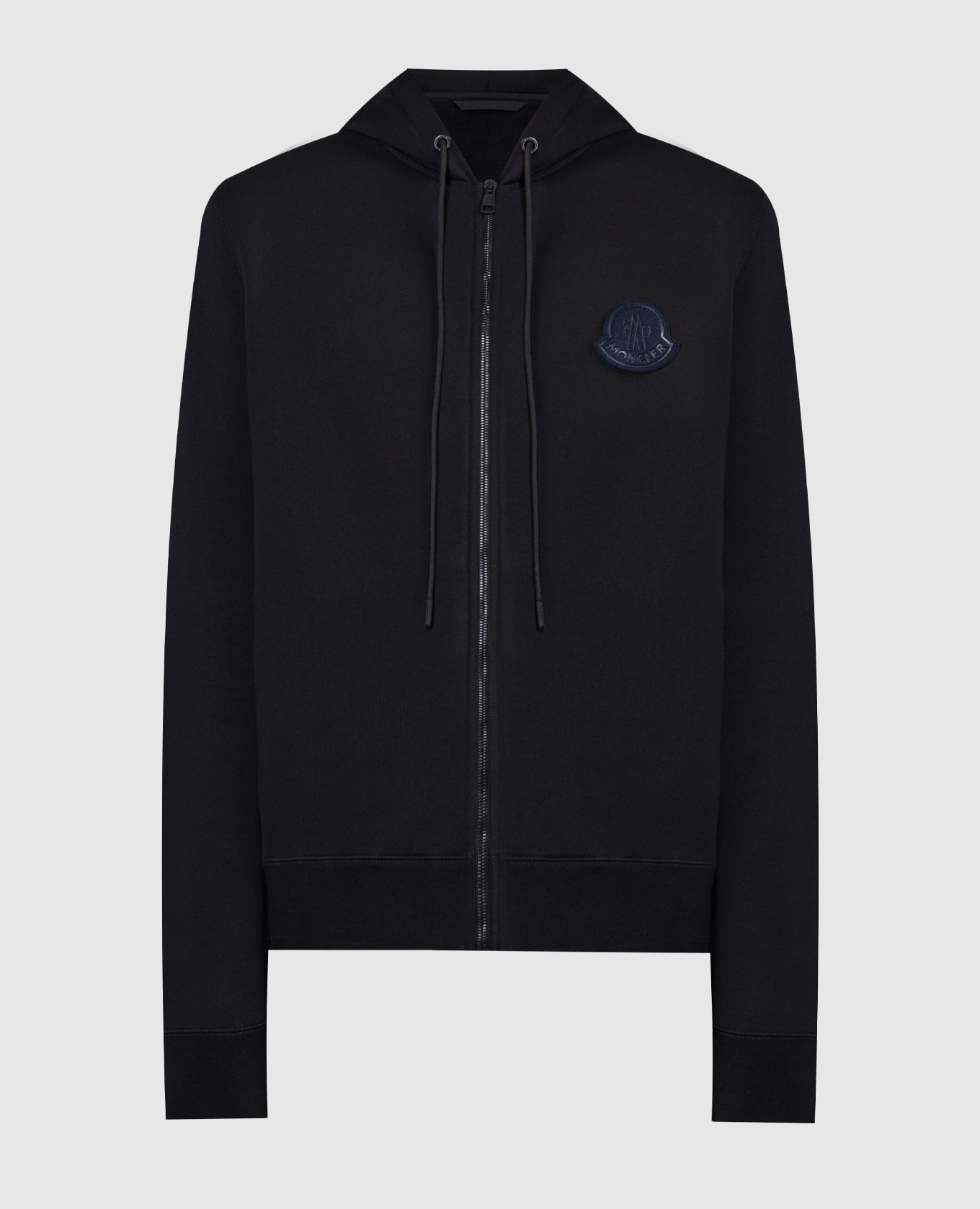 Black sports jacket with logo patch moncler