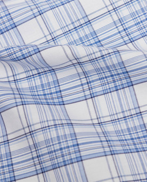 Stefano Ricci Children's blue checkered scarf YFZ25LJ1661