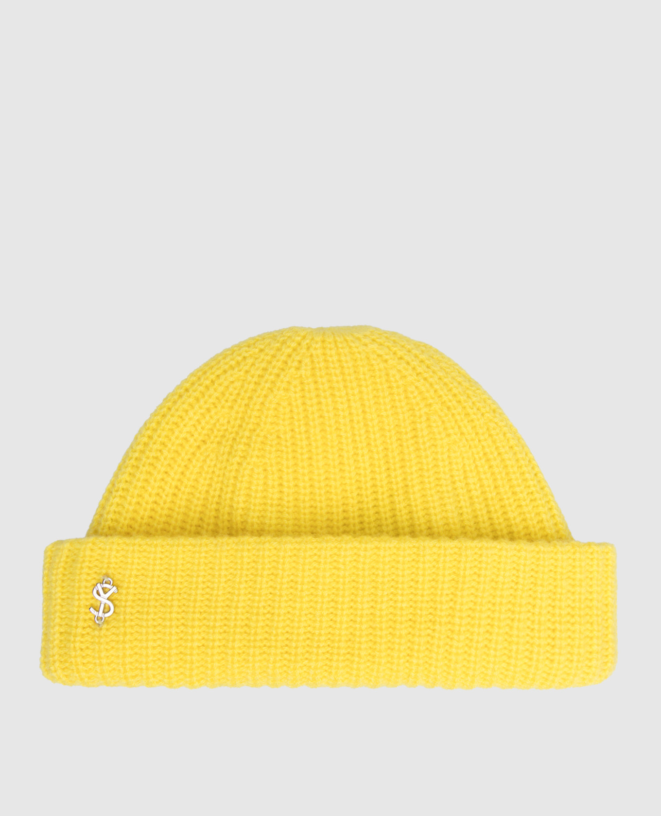 

Yellow hat with metallic logo Yves Salomon, Желтый