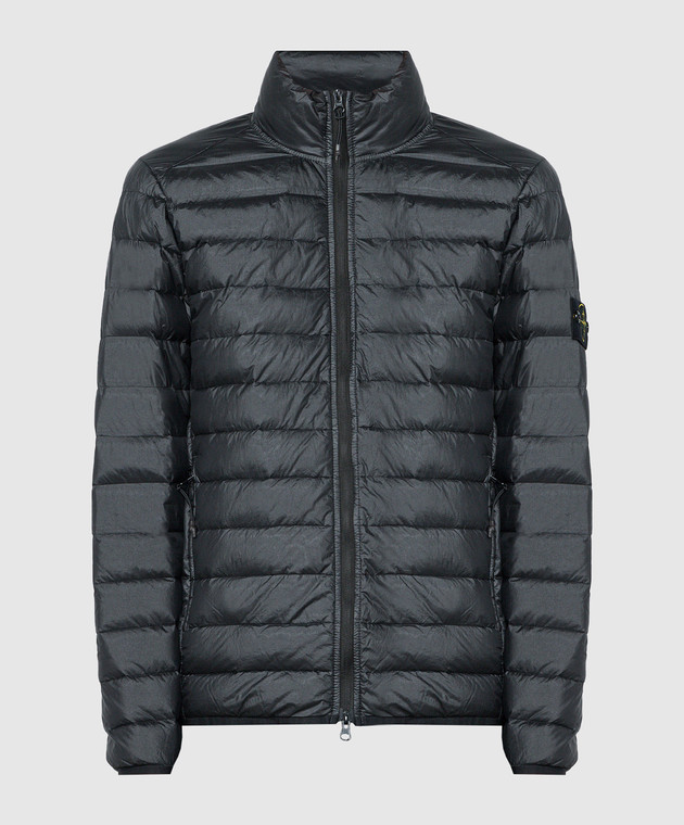 Stone Island - Black puffer jacket with logo patch 801542424