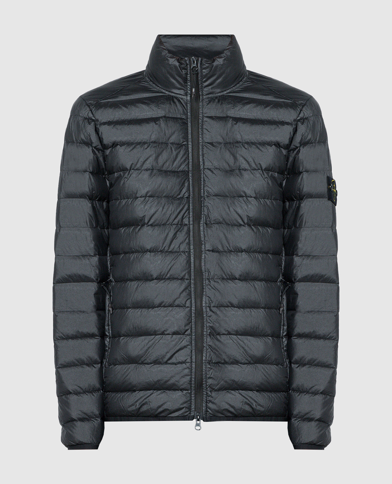 

Black puffer jacket with logo patch Stone Island, Черный