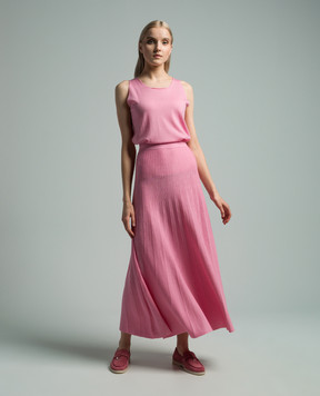 Babe Pay Pls Pink wool pleated top and skirt suit MD9792318465R