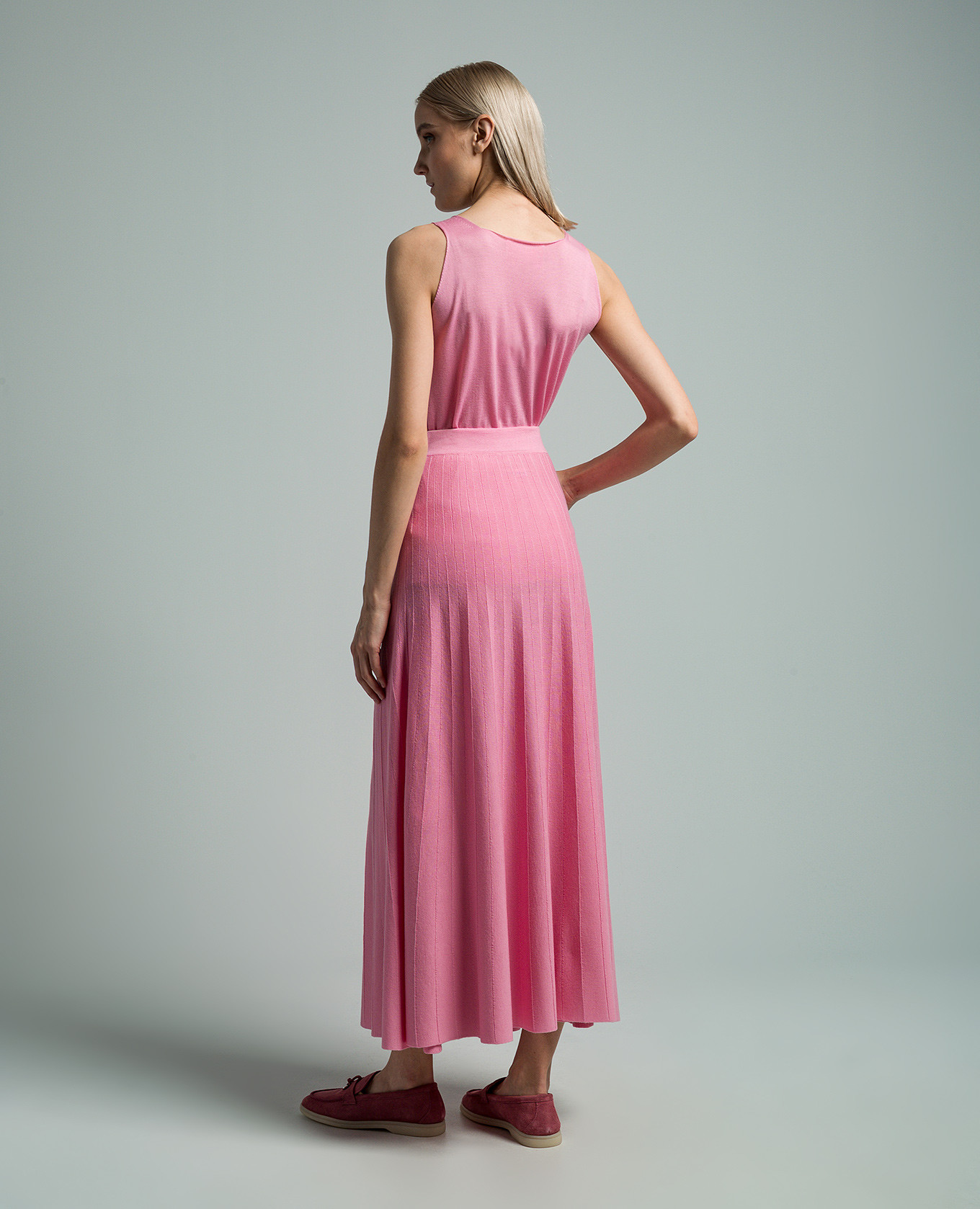 Pink wool pleated top and skirt suit Babe Pay Pls 4