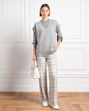 Ballantyne Gray melange wool jumper B1P68616W02